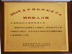 2004年中國肥料行業銷售收入百強