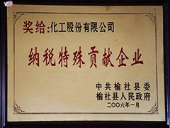 2006年榆社縣納稅特殊貢獻企業